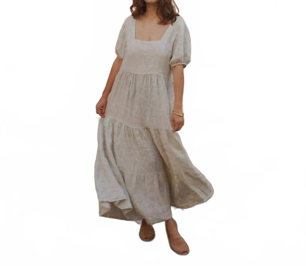 NEW BEACHWOOD THE LABEL the paloma maxi dress in beige